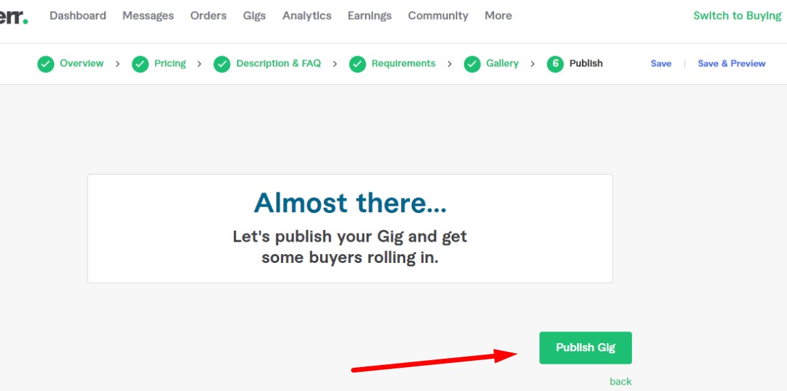 Fiverr gig Publish